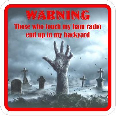 Warning Touch Radio Backyard Sticker